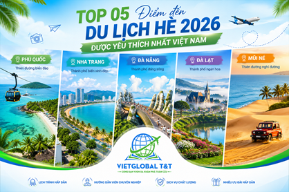 TOP 05 ĐIỂM ĐẾN DU LỊCH HÈ 2026 ĐƯỢC YÊU THÍCH NHẤT VIỆT NAM